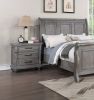 Contemporary Modern Look Antique Gray Oak Finish 1pc Nightstand Storage Space Bedside Table Oak Veneer Bedroom Furniture