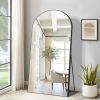 Dolonm Arched Full Length Mirror with Stand, 71"x32" Aluminum Alloy Body Mirror, Shatter-Proof Glass Made, Free Standing, Leaning