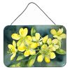 NEW South Carolina Yellow Jessamine in Watercolor Wall or Door Hanging Prints Aluminum Metal Sign Kitchen Wall Bar Bathroom Plaque Home Decor, 8HX12W