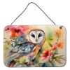 NEW Barn Owl Wall or Door Hanging Prints Aluminum Metal Sign Kitchen Wall Bar Bathroom Plaque Home Decor, 8HX12W, Multicolor