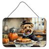 NEW Lakeland Terrier Fall Kitchen Pumpkins Wall or Door Hanging Prints Aluminum Metal Sign Kitchen Wall Bar Bathroom Plaque Home Decor, 8HX12W