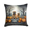 Shar Pei Spooky Halloween Throw Pillow Machine Washable, Indoor Outdoor Decorative Pillow for Couch, Bed or Patio, 14Hx14W