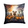 Norfolk Terrier Spooky Halloween Throw Pillow Machine Washable, Indoor Outdoor Decorative Pillow for Couch, Bed or Patio, 14Hx14W