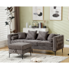 [NEW ARRIVED] [VIDEO PROVIDED]L Shaped Sectional Sofa , Convertible Storage Ottoman,Chenille ,Square Arm, Modern Tufted Couch ,3 Seater, And Nailhead