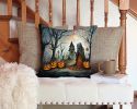 The Weeping Woman Spooky Halloween Throw Pillow Machine Washable, Indoor Outdoor Decorative Pillow for Couch, Bed or Patio, 14Hx14W