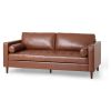 Mirod Comfy 3-seat Sofa with Wooden Legs, PU, for Living Room and Study