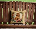 English Cocker Spaniel and Flowers Throw Pillow Machine Washable, Indoor Outdoor Decorative Pillow for Couch, Bed or Patio, 14Hx14W