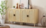 Kitchen storage cabinets with rattan decorative doors, buffets, wine cabinets, dining rooms, hallways, cabinet console tables, Natural