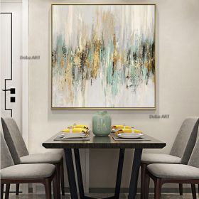 Oil painting style porch decoration painting living room light luxury hanging painting restaurant modern Scandinavian style sofa background mural (size: 80x80cm)