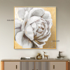 Original hand-painted oil painting gold foil peony porch decoration painting modern light luxury living room background wall restaurant large painting