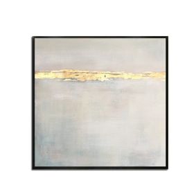 Handmade Gold Foil Abstract Oil Painting Top Selling Wall Art Modern White Color Picture Canvas Home Decor For Living Room No Frame (size: 150x150cm)