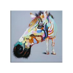 Canvas Painting Abstract Animal Posters and Handmade Horse Oil Painting Wall Pictures for Living Room Cuadros Home Decor (size: 70x70cm)