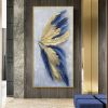 Best 100% Hand Painted Abstract Silver Gold Butterfly Oil Painting Canvas Art Modern Artwork Wall Art Picture Living Room Bedroom