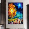 Hand Painted 3D Knife Painting Abstract Flower Oil Painting On Canvas Art Wall Adornment Pictures For Living Room Home Decor