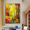 Modern Abstract abstract forest Gold Foil tree Oil Painting large hand painted Abstract Painting Canvas For Home Decoration