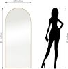 Dolonm 64x21 Inch Arch Full Length Mirror, Aluminum Alloy Frame Floor Mirror, Large Mirror Free-Standing Hanging or Leaning